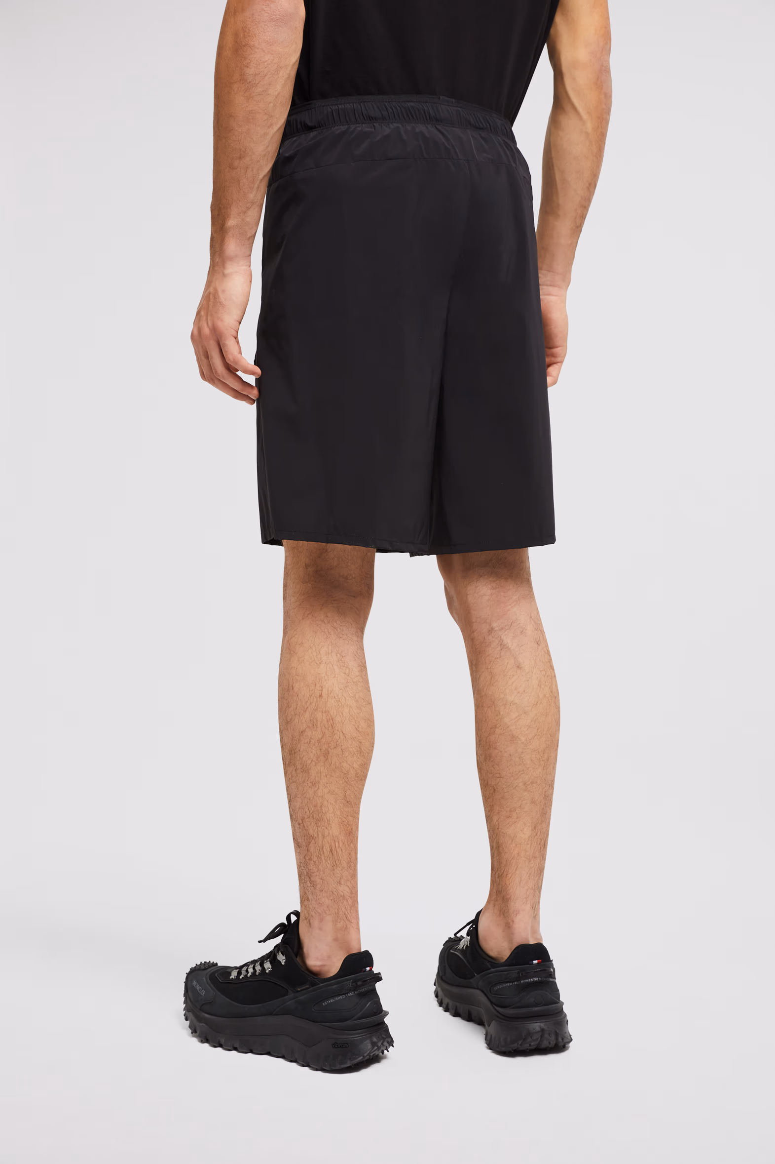 Logo Patch Shorts Men Black Moncler 5
